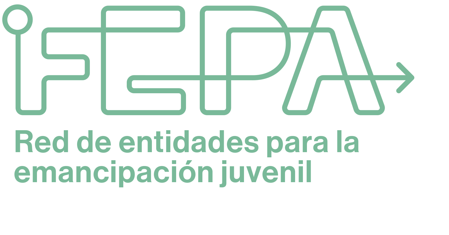 Logo FEPA verde sobre fondo transparente con el claim 'Red de entidades para la emancipación juvenil'.