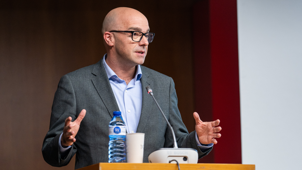 El secretario general de Drets Socials i Inclusió de la Generalitat de Catalunya, Raúl Moreno, durante el cierre de las jornadas.